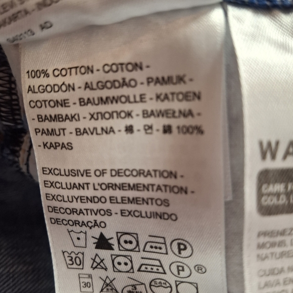 Levi's Wedgie Blue Denim Straight Tapered Leg Distressed Jeans Women Size 24 - Picture 16 of 16